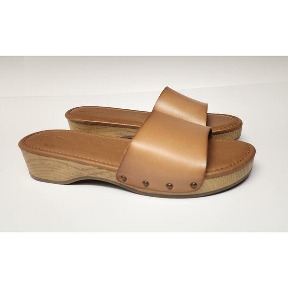 Universal Thread Korra Caramel Brown Wedge Platform Sandals Size 9.5 - Picture 5 of 10